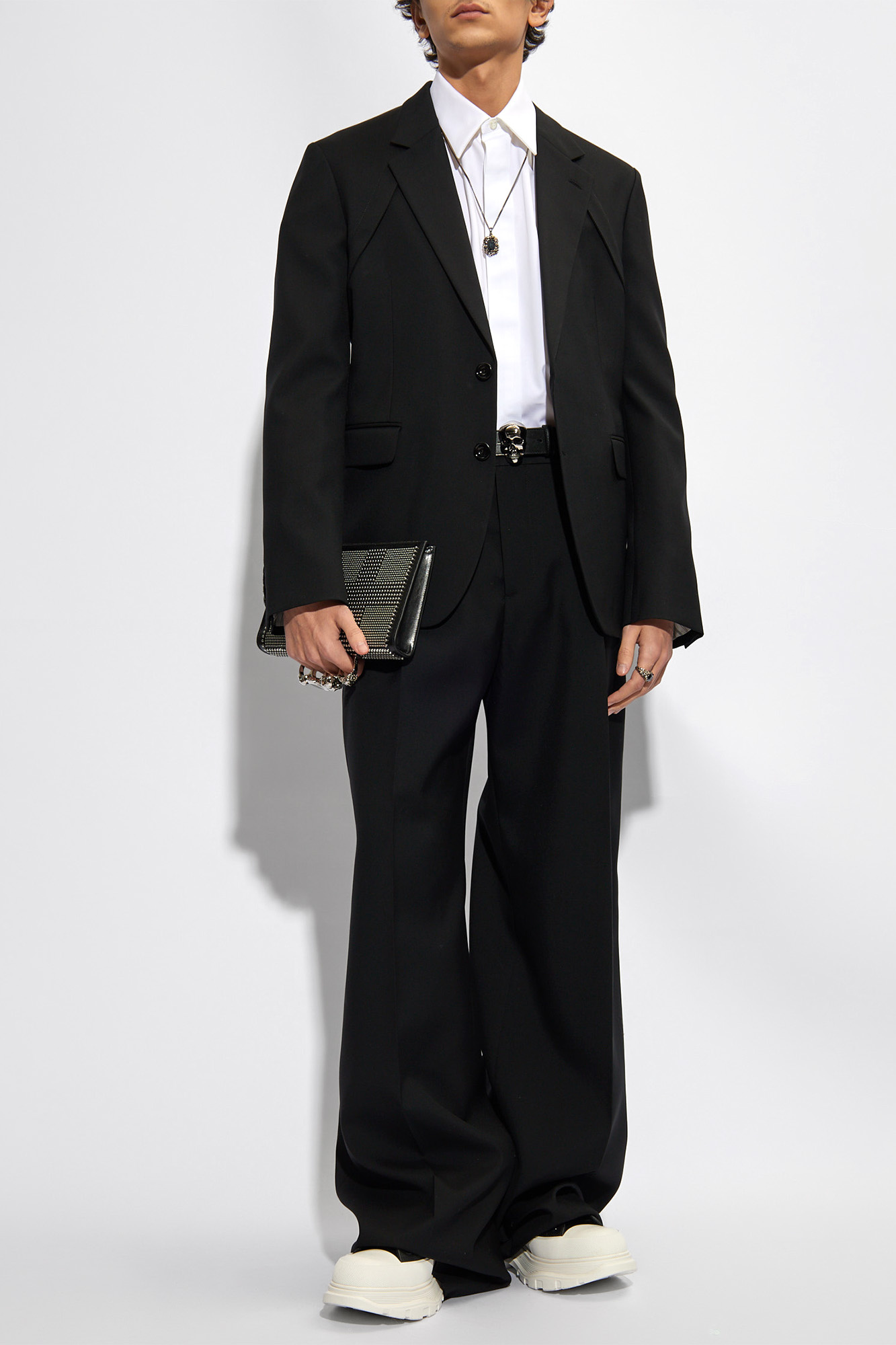 ジャケット ALEXANDER MCQUEEN Black Wool Blend Blazer Alexander McQueen Wool Blazer | Black | FARFETCH PL